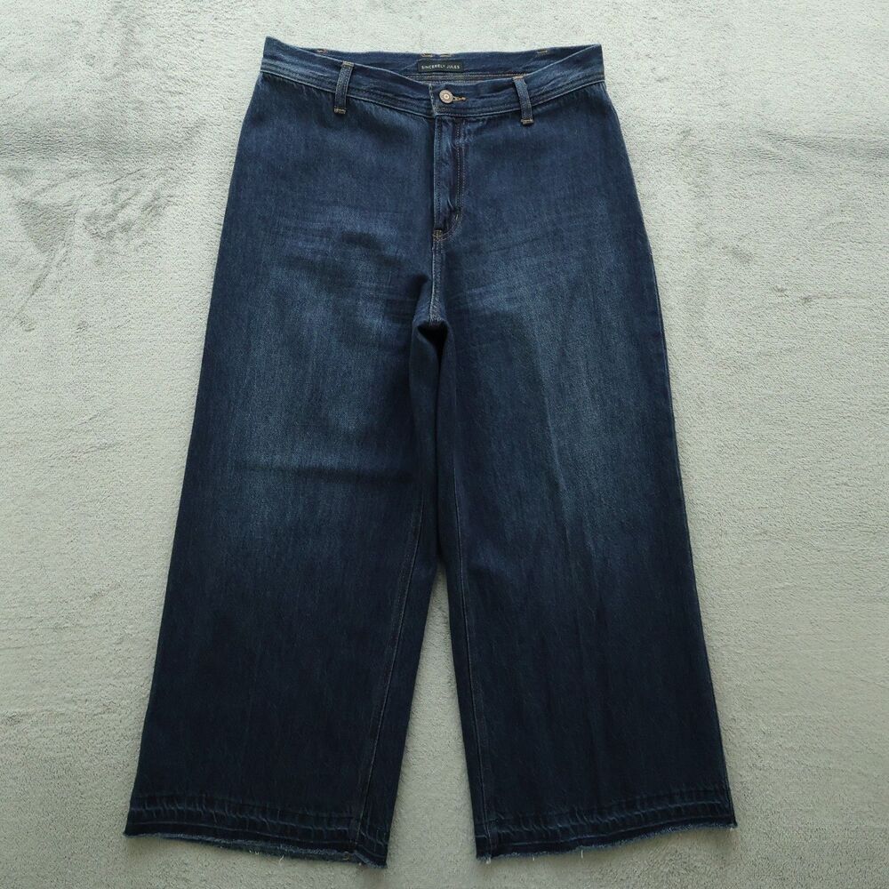 Sincerely Jules Jeans Junior's Size 9/29 High-Rise Wide-Leg Denim 25" Inseam